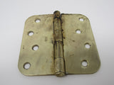 Standard Door Hinge 4-in Polished Brass 4 Holes Rounded Corners -- Used