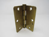 Standard Door Hinge 4-in Polished Brass 3 Holes Rounded Corners -- Used