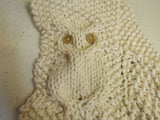 Handcrafted Owl Cowl Cream Textured 80% Acrylic 20% Wool Female Adult -- New