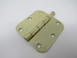 Standard Door Hinge 3 -1/2-in Polished Brass 3 Holes Rounded Corners -- Used