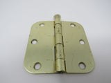 Standard Door Hinge 3 -1/2-in Polished Brass 3 Holes Rounded Corners -- Used