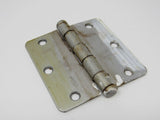 Standard Door Hinge 3-1/2-in Satin Nickel 3 Holes Rounded Corners -- Used