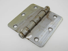 Standard Door Hinge 3-1/2-in Satin Nickel 3 Holes Rounded Corners -- Used