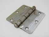 Standard Door Hinge 3-1/2-in Satin Nickel 3 Holes Rounded Corners -- Used