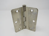 Standard Door Hinge 3-1/2-in Satin Nickel 3 Holes Rounded Corners -- Used