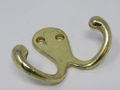 Designer Double Towel Robe Hook Polished Brass -- Used