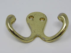 Designer Double Towel Robe Hook Polished Brass -- Used