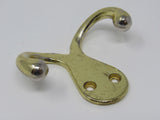 Designer Double Towel Robe Hook Polished Brass -- Used