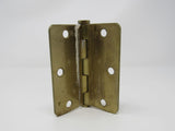 Designer Door Hinge 3-1/2-in Polished Brass 3 Holes Rounded Corners -- Used