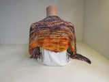 Handcrafted Shawl Multicolored Lots of Texture 100% Merino Female Adult -- New