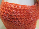Handcrafted Cowl Coral Crocheted 50% Alpaca 50% Mulberry Silk Female Adult -- New
