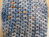 Handcrafted Cowl Blue Orange Crocheted 100% Merino Female Adult -- New