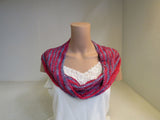 Handcrafted Cowl Gray Hot Pink 50% Alpaca 50% Mulberry Silk Female Adult -- New