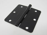 Gate House Door Hinge 3-1/2-in Matte Black 3 Holes Rounded Corners -- New