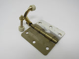 Standard Set Hinge Pin Door Stop And Door Hinge 3-1/2-in 3 Holes Rounded Corners -- Used