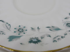 Royal Doulton Vintage Waverley 6 in Saucer Pattern H.4963 Green & Gray Flowers -- Used