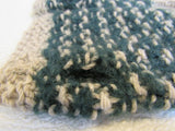 Handcrafted Fingerless Gloves Green Taupe 33% Possum 33% Cashmere 33% Merino -- New