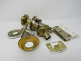 Standard Complete Door Knob Set With Screws And Hinges Polished Brass Vintage -- Used