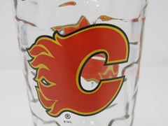 NHL Vintage Clear Textured Pint Glass Calgary Flames -- Used