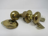 Standard Door Knob Set With Screws And Hinges Polished Brass Vintage -- Used