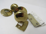 Standard Door Knob Set With Screws And Hinges Polished Brass Vintage -- Used