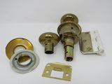 Standard Door Knob Set With Screws And Hinges Polished Brass Vintage -- Used