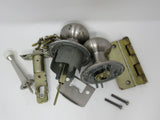 Schlage/Hagar Door Knob Set With Screws And Hinge Satin Nickel -- Used