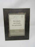 Elsa L INC Picture Frame Dark Brown 5x7 Photo Frame Rustic Wood Grain Look -- Used