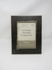 Elsa L INC Picture Frame Dark Brown 5x7 Photo Frame Rustic Wood Grain Look -- Used