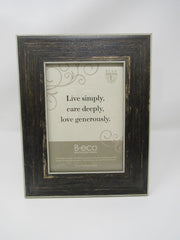 Elsa L INC Picture Frame Dark Brown 5x7 Photo Frame Rustic Wood Grain Look -- Used