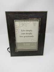 Elsa L INC Picture Frame Dark Brown 5x7 Photo Frame Rustic Wood Grain Look -- Used