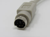 Standard PS2 Male Port to 5 Pin Female DIN AT Adapter Cable 4 Inches -- Used