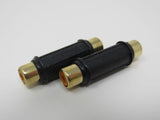 Standard Phono Plug Coupler RCA Female to Female Lot of 2 -- Used