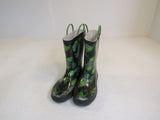 Western Chief Rain Boots Boys Black/Green Kids Size 1 -- Used