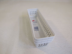 Home Products Int Mini Storage Bin Lot of 3 White 805 Plastic -- Used