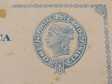 USPS Scott UX6 Antique 2c Blue On Buff Liberty Head F (Fair) Postal Card -- Used