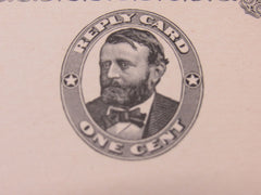 USPS Scott UY1 Antique 1c Black On Buff Reply Card Ulysses S Grant Used -- Used