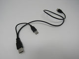 Standard USB A Plug Y Splitter Cable 20 Inches Male -- Used