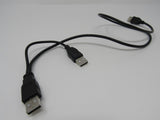 Standard USB A Plug Y Splitter Cable 20 Inches Male -- Used