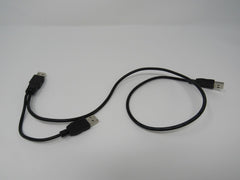 Standard USB A Plug Y Splitter Cable 20 Inches Male -- Used