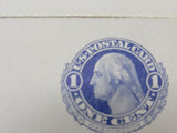 USPS Scott UY5 Antique 1c Blue On Buff Martha & George Washington -- Used