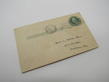 USPS Scott UY6m Antique 1c Green On Cream George Washington Postal Reply Card -- Used