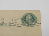 USPS Scott UY6m Antique 1c Green On Cream George Washington Postal Reply Card -- Used