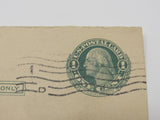 USPS Scott UY6m Antique 1c Green On Cream George Washington Postal Reply Card -- Used