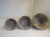 Potey Planter Baskets Lot of 3 Grey Hand Woven Seagrass Fiber -- New