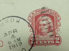 USPS Scott UY8r Antique 1c Red On Buff Martha Washington Used Postal Reply Card -- Used