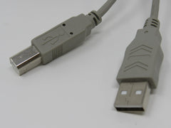 Standard USB A Plug to USB B Plug Cable Light Gray 5.5 ft Male -- New