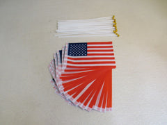 King Girl Hand Held Small American Flag Lot of 25 -- New