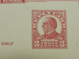 USPS Scott UY12 3c William McKinley Red On Buff G (Good) Postal Reply Card -- Used