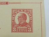 USPS Scott UY12 3c William McKinley Red On Buff G (Good) Postal Reply Card -- Used